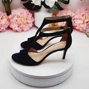 Antonio Melani Daphnee Blue Suede T-Strap Dress Sandals Size 9